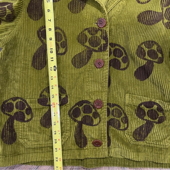 Big Bud Press Mushroom Paint Stamp Sailor Corduroy Cropped Jacket Size Medium - Picture 13 of 14